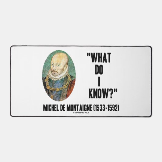 Michel de Montaigne Wat weet ik? prijsopgave Bureaumat (Voorkant)