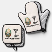 Michel de Montaigne Wat weet ik? prijsopgave Ovenwant & Pannenlap Set (Voorkant / Achterkant)