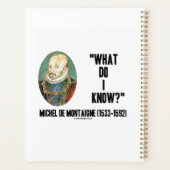 Michel de Montaigne Wat weet ik? prijsopgave Planner (Achterkant)