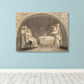 Michel de Nostradame en Catherine Canvas Afdruk (Insitu (Houten vloer))