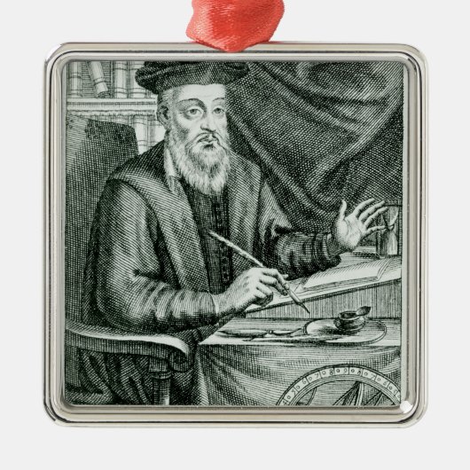Michel de Nostredame Metalen Ornament (Voorkant)
