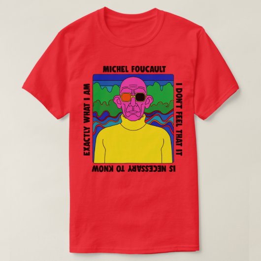 Michel Foucault Retro Quote Design T-shirt (Design voorkant)