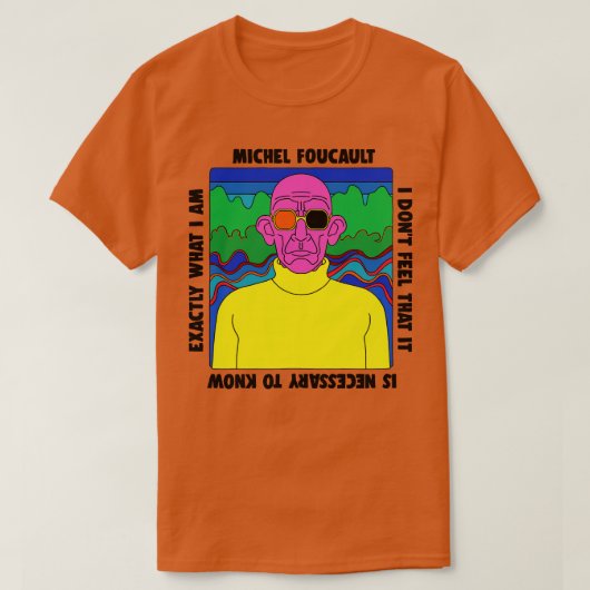 Michel Foucault Retro Quote Design T-shirt (Design voorkant)