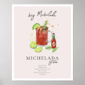 Michelada Station | Waterverf Onderschrift Drank Poster (Voorkant)
