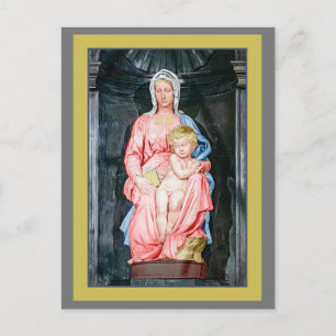 Michelangelo 1504 Madonna van Brugge Kerstmis Briefkaart