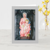 Michelangelo 1504 Madonna van Brugge Kerstmis Kaart (Gele Bloem)
