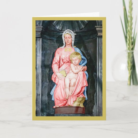 Michelangelo 1504 Madonna van Brugge Kerstmis Kaart (Voorkant)