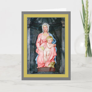 Michelangelo 1504 Madonna van Brugge Kerstmis Kaart