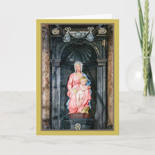 Michelangelo 1504 Madonna van Brugge Kerstmis Kaart (Voorkant)