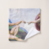Michelangelo - Aanmaak van Adam geïsoleerd Bad Handdoek (Wasdoekje)