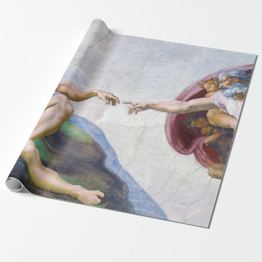 Michelangelo - Aanmaak van Adam geïsoleerd Cadeaupapier (Uitgerold)