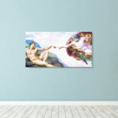 Michelangelo - Aanmaak van Adam geïsoleerd Canvas Afdruk (Insitu (Houten vloer))