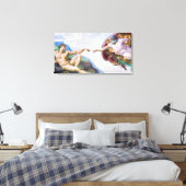 Michelangelo - Aanmaak van Adam geïsoleerd Canvas Afdruk (Insitu (Slaapkamer))