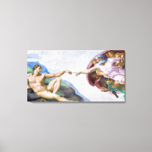 Michelangelo - Aanmaak van Adam geïsoleerd Canvas Afdruk