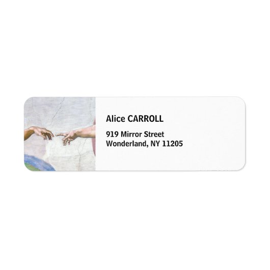 Michelangelo - Aanmaak van Adam geïsoleerd Etiket (Voorkant)