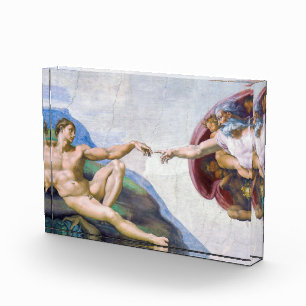 Michelangelo - Aanmaak van Adam geïsoleerd Fotoblokken