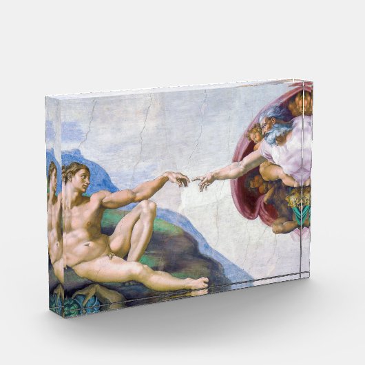 Michelangelo - Aanmaak van Adam geïsoleerd Fotoblokken (Links)