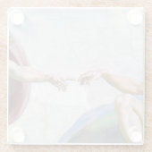 Michelangelo - Aanmaak van Adam geïsoleerd Glazen Onderzetter (Achterkant)