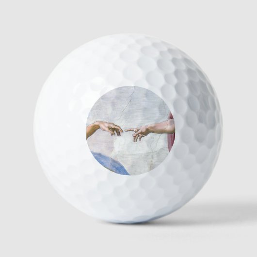 Michelangelo - Aanmaak van Adam geïsoleerd Golfballen (Voorkant)