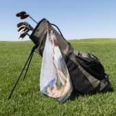 Michelangelo - Aanmaak van Adam geïsoleerd Golfhanddoek (Groen)