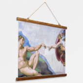 Michelangelo - Aanmaak van Adam geïsoleerd Hangend Wandkleed (Gebogen)