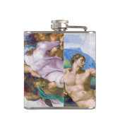 Michelangelo - Aanmaak van Adam geïsoleerd Heupfles (Achterkant)