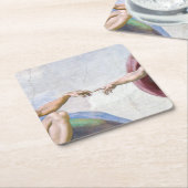 Michelangelo - Aanmaak van Adam geïsoleerd Kartonnen Onderzetters (Schuin)