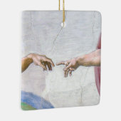 Michelangelo - Aanmaak van Adam geïsoleerd Keramisch Ornament (Rechts)