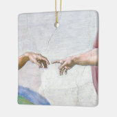 Michelangelo - Aanmaak van Adam geïsoleerd Keramisch Ornament (Links)