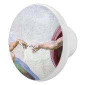 Michelangelo - Aanmaak van Adam geïsoleerd Keramische Knop (Rechts)
