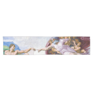 Michelangelo - Aanmaak van Adam geïsoleerd Korte Tafelloper