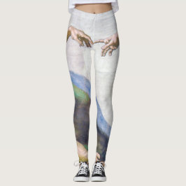Michelangelo - Aanmaak van Adam geïsoleerd Leggings