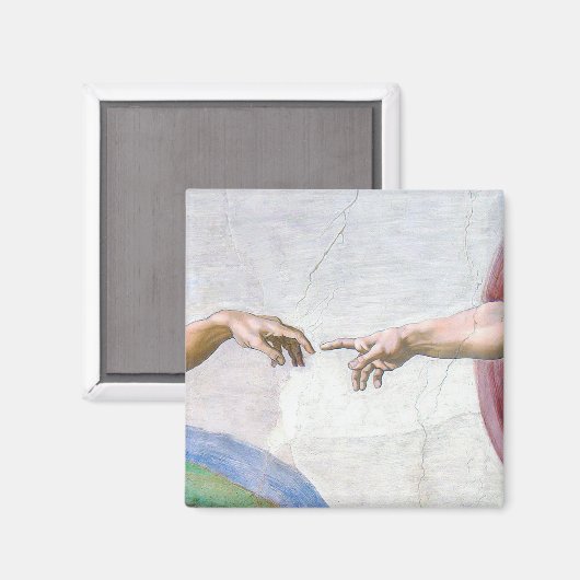 Michelangelo - Aanmaak van Adam geïsoleerd Magneet (Voorkant / Achterkant)