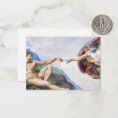 Michelangelo - Aanmaak van Adam geïsoleerd Notitiekaartje (Voorkant / Achterkant in situ)