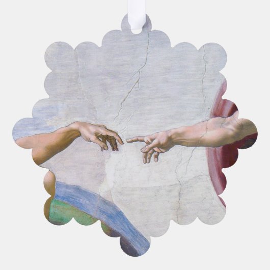 Michelangelo - Aanmaak van Adam geïsoleerd Ornament Kaart (Achterkant)