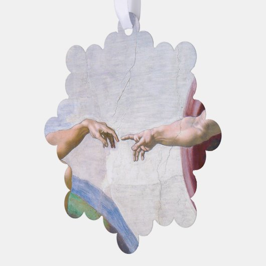 Michelangelo - Aanmaak van Adam geïsoleerd Ornament Kaart (Links)