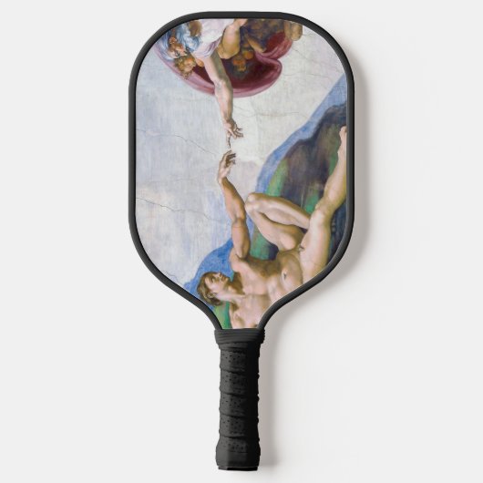 Michelangelo - Aanmaak van Adam geïsoleerd Pickleball Paddle (Achterkant)