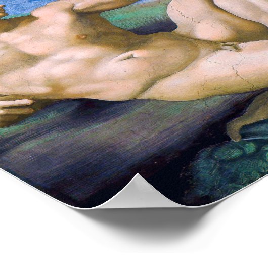 Michelangelo - Aanmaak van Adam geïsoleerd Poster (Hoek)