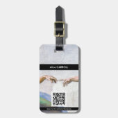 Michelangelo - Aanmaak van Adam geïsoleerd - QR-co Bagagelabel (Voorkant verticaal)