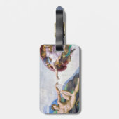 Michelangelo - Aanmaak van Adam geïsoleerd - QR-co Bagagelabel (Achterkant verticaal)