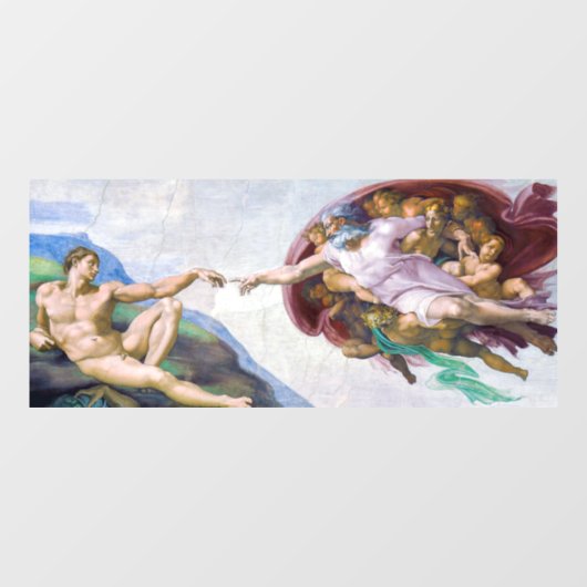 Michelangelo - Aanmaak van Adam geïsoleerd Raamsticker (Vel)