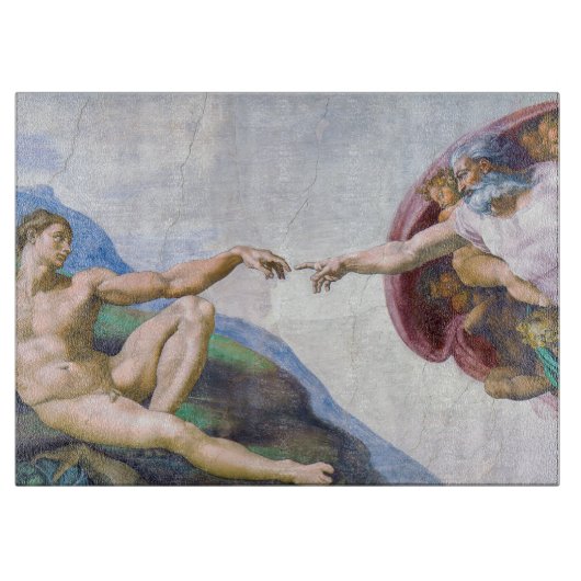 Michelangelo - Aanmaak van Adam geïsoleerd Snijplank (Voorkant)
