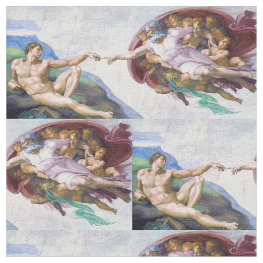 Michelangelo - Aanmaak van Adam geïsoleerd Stof (Close Up)
