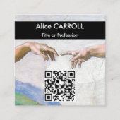 Michelangelo - Aanmaak van Adam - QR-code Vierkante Visitekaartje (Voorkant)