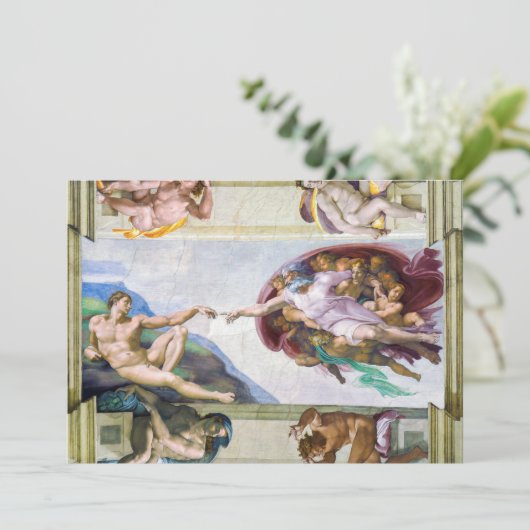Michelangelo - Aanmaak van Adam, Sistine Chapel's Bedankkaart (Staand voorkant)