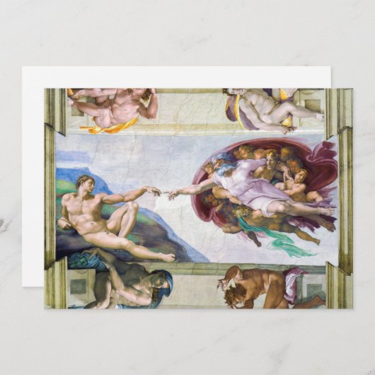 Michelangelo - Aanmaak van Adam, Sistine Chapel's Bedankkaart (Voorkant / Achterkant)