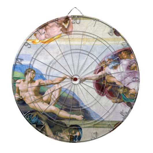 Michelangelo - Aanmaak van Adam, Sistine Chapel's Dartbord (Voorkant)