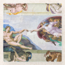 Michelangelo - Aanmaak van Adam, Sistine Chapel's Glazen Onderzetter