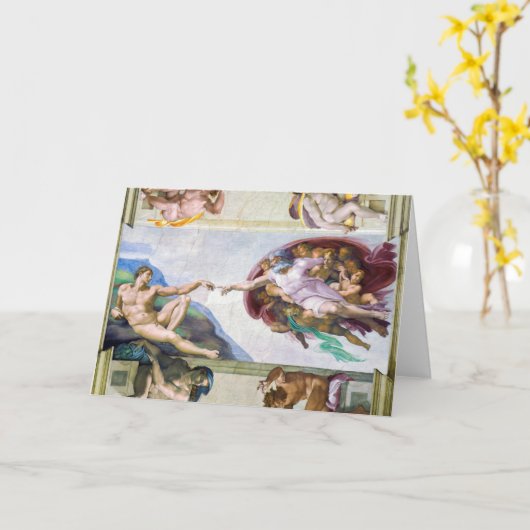 Michelangelo - Aanmaak van Adam, Sistine Chapel's Kaart (Gele Bloem)