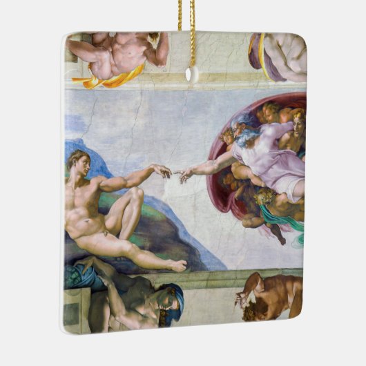 Michelangelo - Aanmaak van Adam, Sistine Chapel's Keramisch Ornament (Rechts)